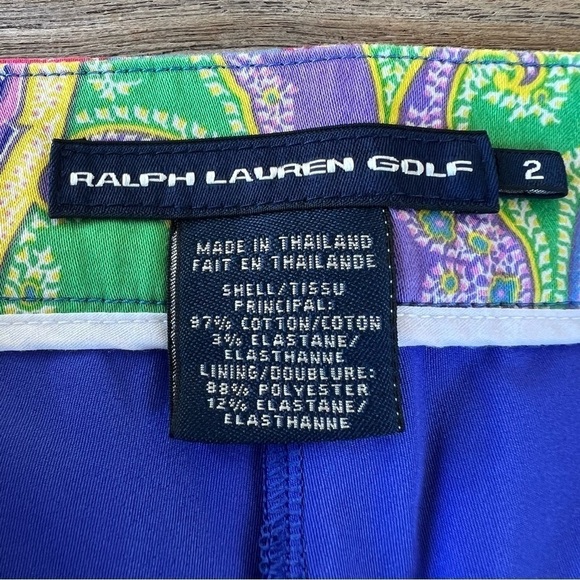 Ralph Lauren Golf Blue Paisley Golf Skirt Skort Size 2 Built-In Shorts GUC - Picture 10 of 11